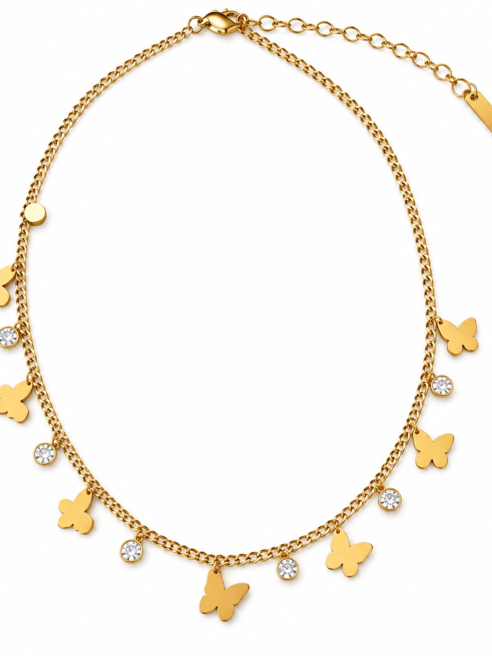 Gold Butterfly Charm Necklace - Women's Jewelry
